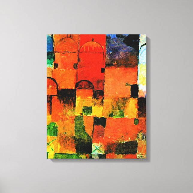 Toile Klee - Domes rouges et blancs, peinture abstraite, (Recto)
