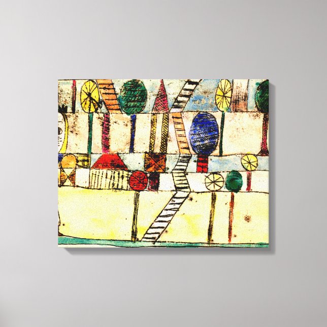 Toile Klee - Le Village fou (Recto)