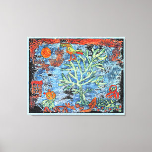 Toile Klee - Paysage avec peupliers,