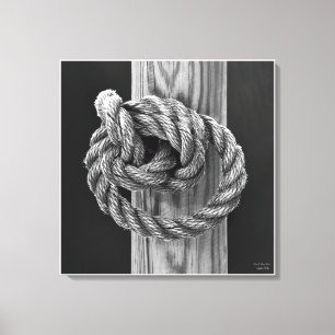 Toile Knot A Rope Knot, fine art noir et blanc