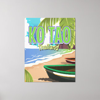 Toile Ko Tao thailand affiche de voyage vintage