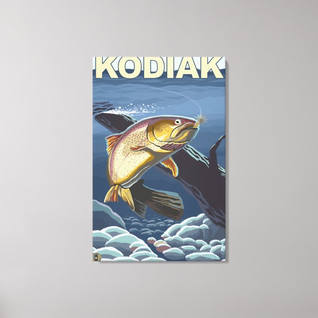 Toile Kodiak, section transversale de la truite fardée d (Recto)