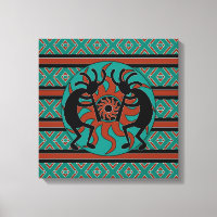 Kokopelli Sud-Ouest Turquoise Peinture murale