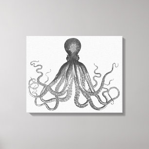 Toile Kraken - poulpe géant noir/Cthulu