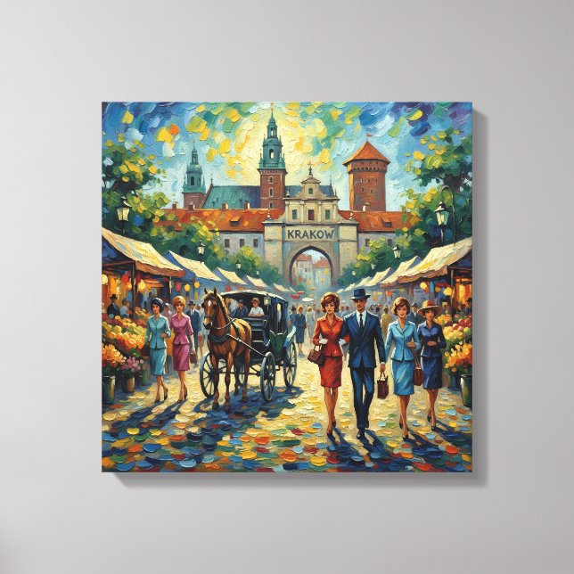 Toile Krakow Poland Medieval Gate Stretched Canvas (Recto)