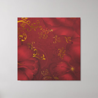 Toile KRW Bordeaux Imaginaire Floral Art Triple Canvas