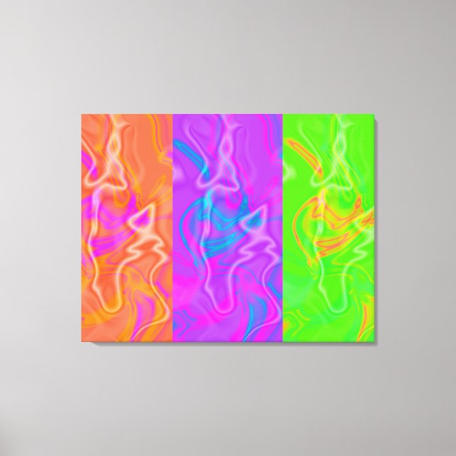Toile KRW Electric Funk Abstrait Art Triptych Canvas (Recto)