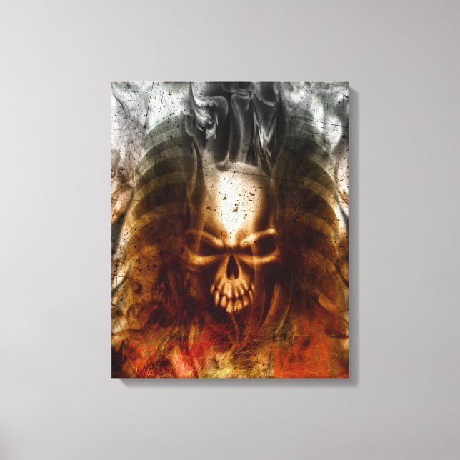 Toile KRW Smoldering Skull Wrapped Canvas Art (Recto)