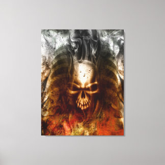 Toile KRW Smoldering Skull Wrapped Canvas Art