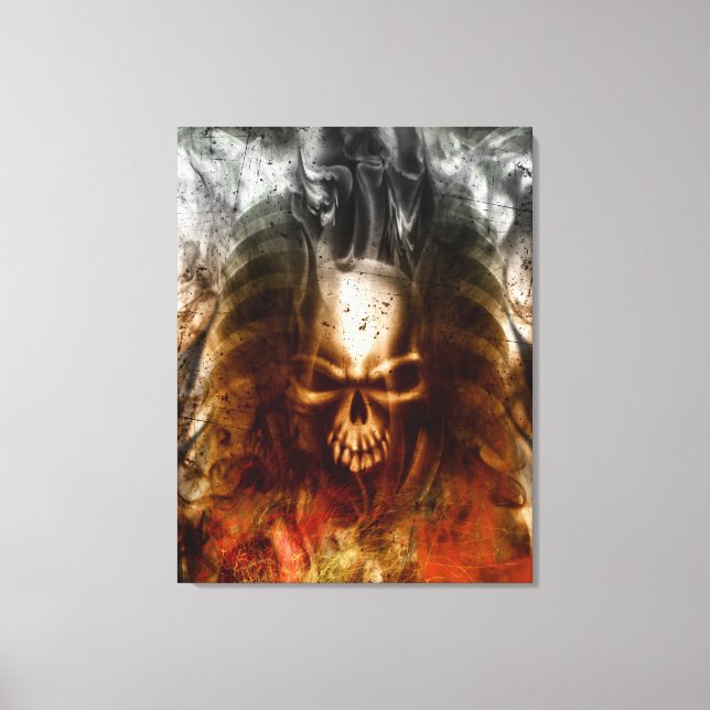 Toile KRW Smoldering Skull Wrapped Canvas Art (Recto)
