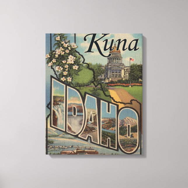 Toile Kuna, IdahoGrandes lettres ScènesKuna, ID (Recto)