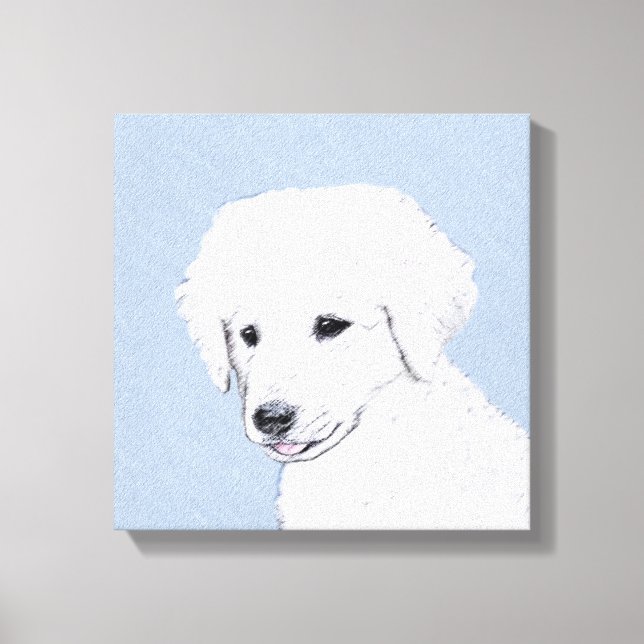 Toile Kuvasz Peinture - Cute Original Chien Art (Recto)