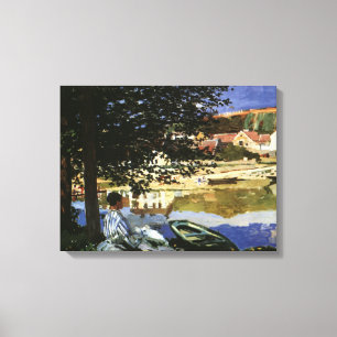 Toile La Banque de la Seine, Bennecourt de Claude Monet
