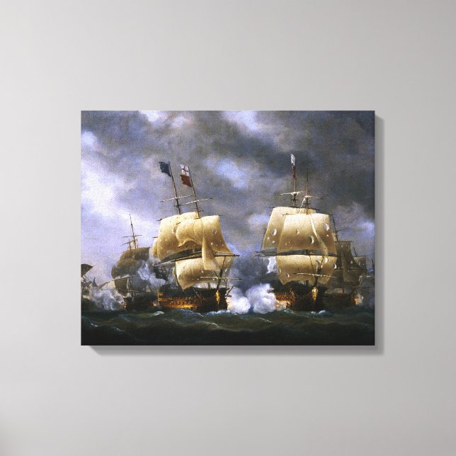 Toile La bataille de Quiberon Bay par Nicholas Pocock (Recto)