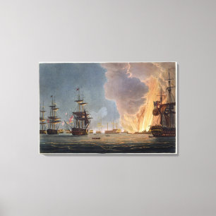 Toile La bataille du Nil, 1er août 1798, gravée