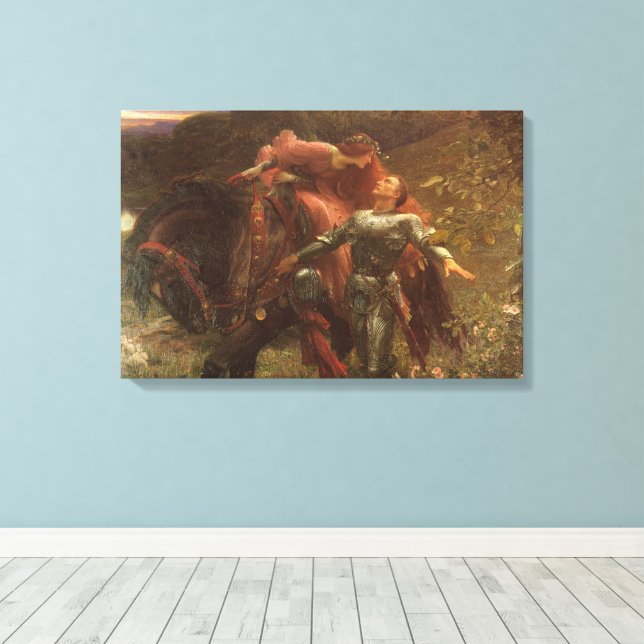 Toile La Belle Dame sans Merci de Sir Frank Dicksee (Insitu (Plancher de Bois))