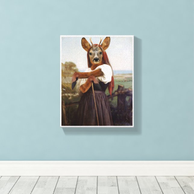 Toile La bergère des cerfs les plus sèches de Bouguereau (Insitu (Plancher de Bois))