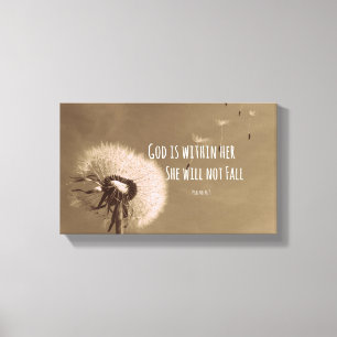 Toile La Bible Verse : Dieu est en elle, elle ne tombera