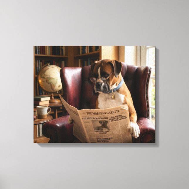 Toile La Boîte Aboiements Quotidienne Édition Chien Boxe (Recto)