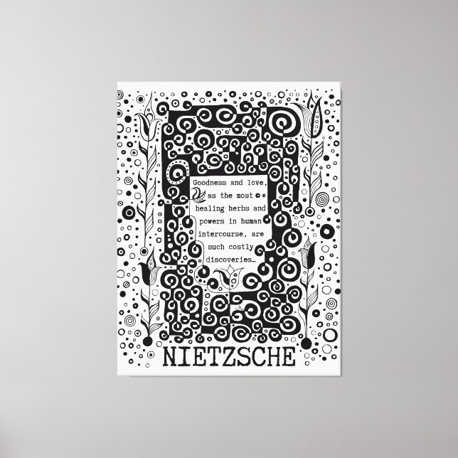 Toile La bonté et l'amour citation de Nietzsche (Recto)