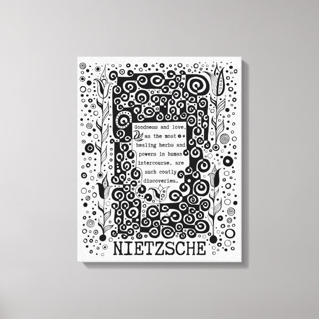 Toile La bonté et l'amour citation de Nietzsche (Recto)