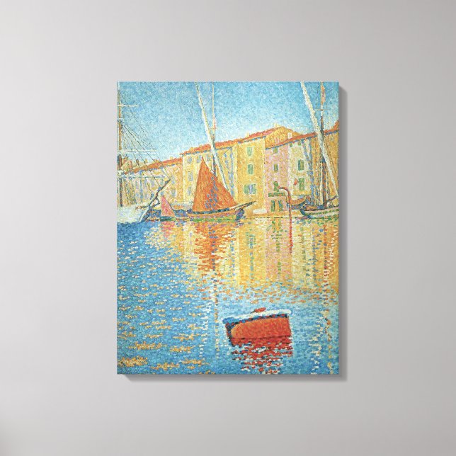 Toile La Bouée Rouge par Paul Signac, Pointillisme Vinta (Recto)