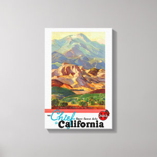 Toile La Californie a reconstitué l'affiche de Vintage