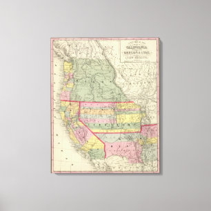 Toile La Californie, Orégon, Utah, Nouveau Mexique 3
