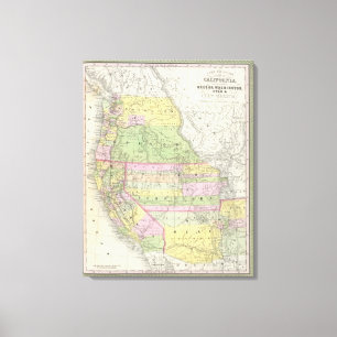 Toile La Californie, Orégon, Washington, Utah, Nouveau