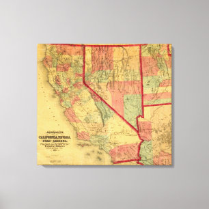 Toile La carte de Bancroft de la Californie, Nevada,