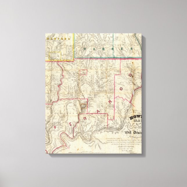 Toile La carte de Howe du district pétrolier de Pennsylv (Recto)