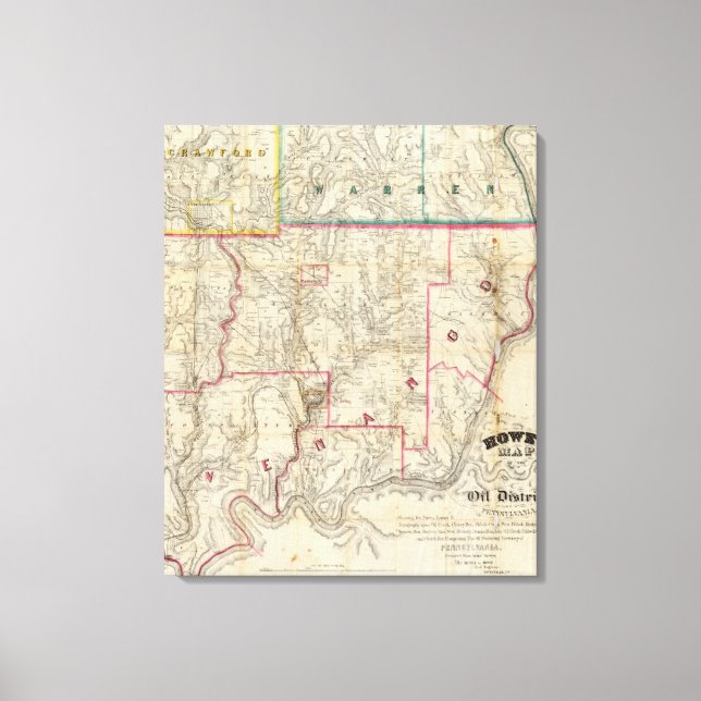 Toile La carte de Howe du district pétrolier de Pennsylv (Recto)