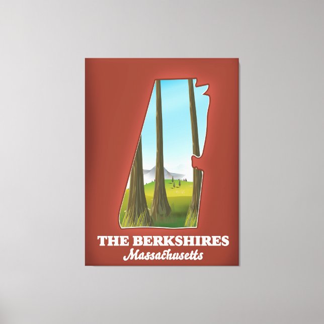 Toile La carte des Berkshires Massachusetts (Recto)