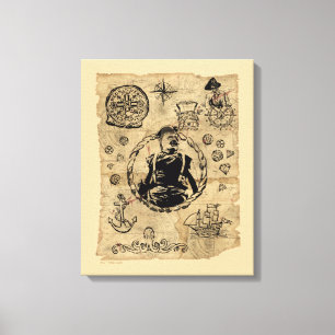 Toile La carte des bijoux au trésor des Goonies