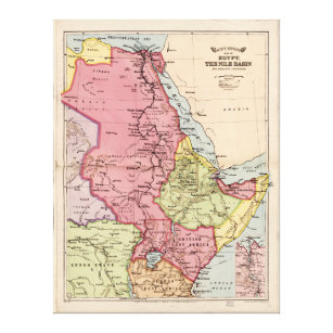 Toile La carte du bassin du Nil en Egypte (1916)