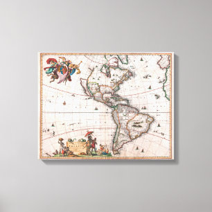 Toile La carte Visscher du Nouveau Monde