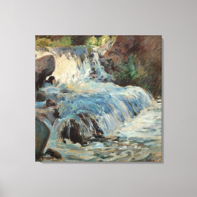 Toile La cascade par Twachtman, l'impressionnisme Vintag (Recto)