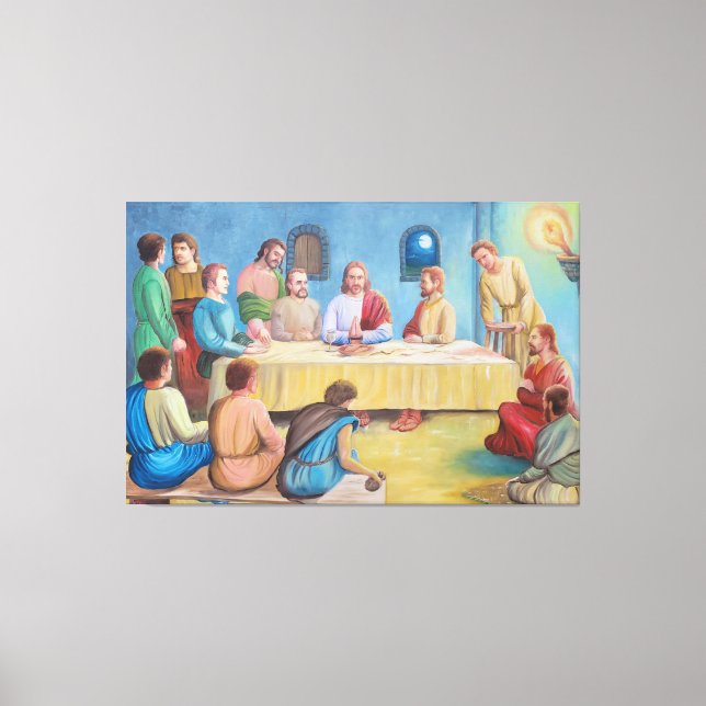 Toile La Cène : Jésus et les disciples (Recto)