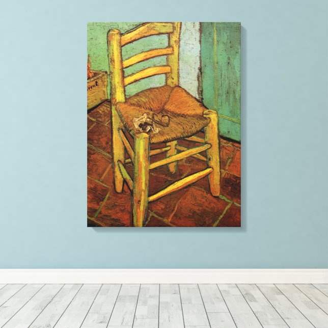 Toile La chaise de Vincent avec sa pipe par Vincent van  (Insitu (Plancher de Bois))