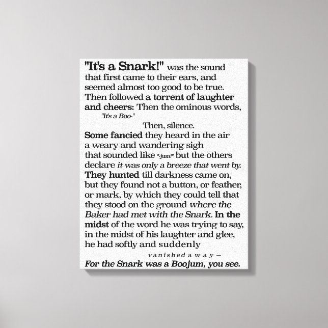 Toile La chasse à l'arche par Lewis Carroll (Recto)