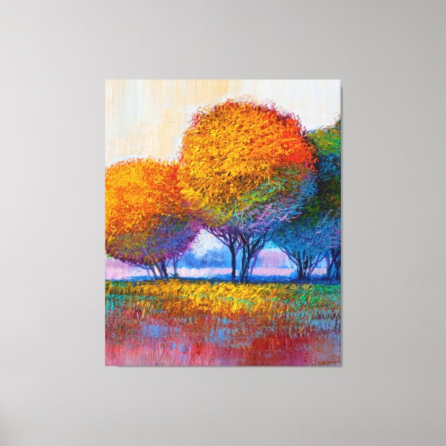 Toile La collection d'arbres colorés (Recto)