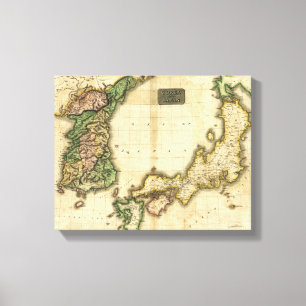 Toile La Corée et le JapanPanoramic MapKorea et le Japo