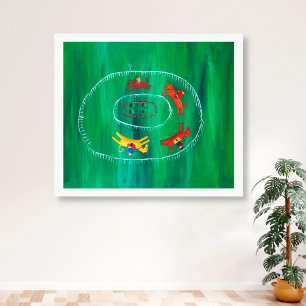 Toile La Course de Chevaux Peinture Moderne en Acrylique