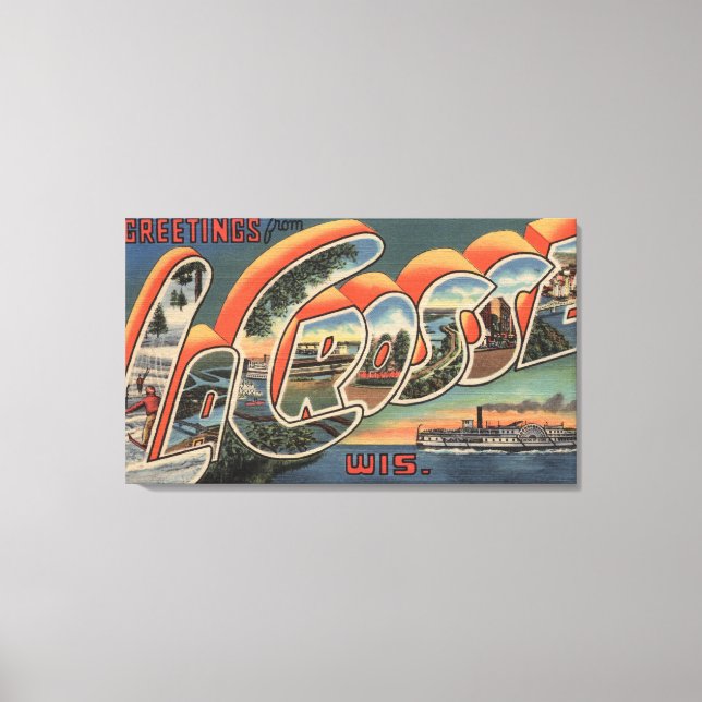 Toile La Crosse, Wisconsin - Scènes de grandes lettres (Recto)