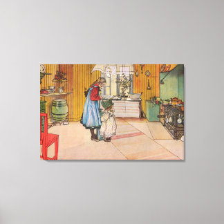 Toile La cuisine de Carl Larsson Vintage Suède 1898
