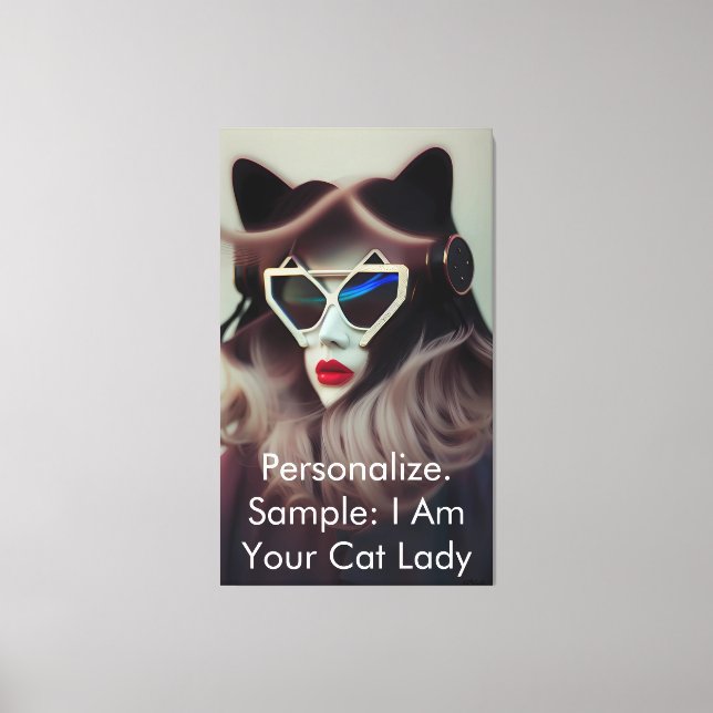 Toile La Dame au Chat (Personnalisable) (Recto)