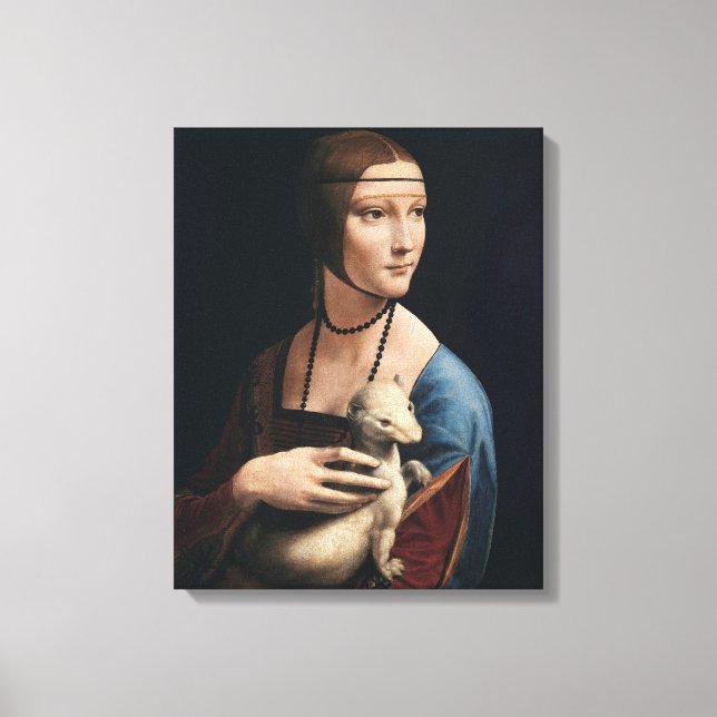Toile La Dame de Léonard de Vinci avec une mine (vers 14 (Recto)