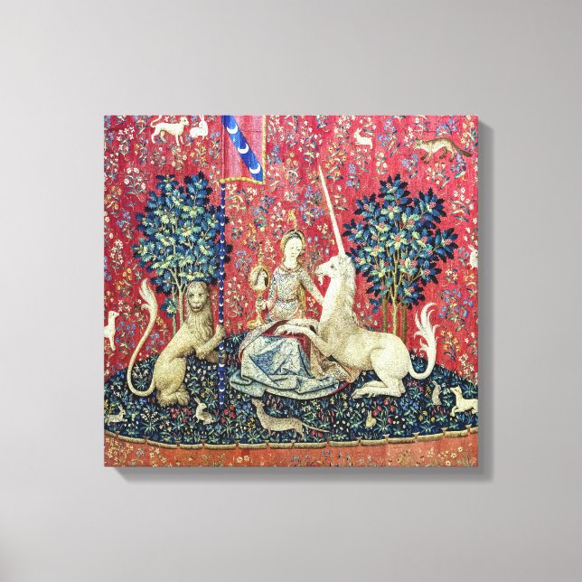 Toile La Dame et la licorne, Vue (Recto)
