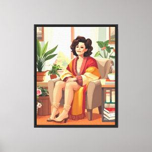 Toile La Dame sur la Chaise Calme et Posée