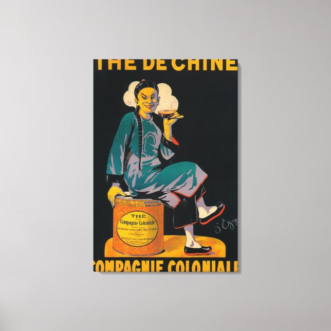 Toile La De Chine, Compagnie Coloniale Promotional Poste (Recto)